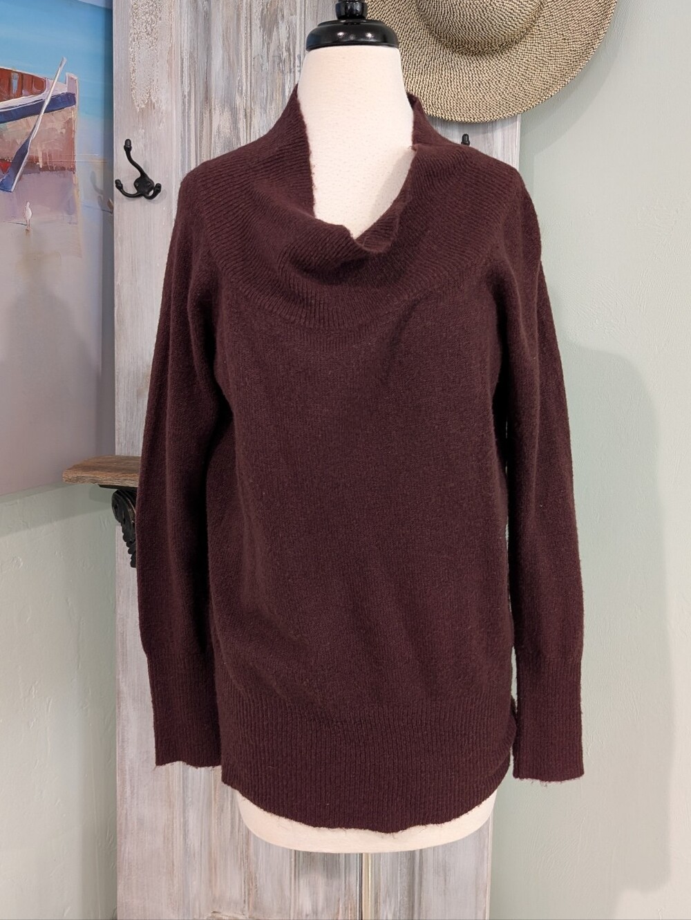 Express Plum Cowl Neck Sweater